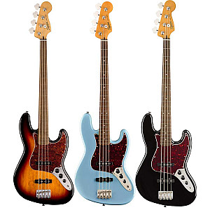 Squier Classic Vibe 60s Jazz Bass Guitar, Laurel FB New 2021